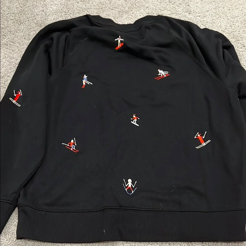 Lou & Grey Black Sweater with Skiers - Picture 4 of 4